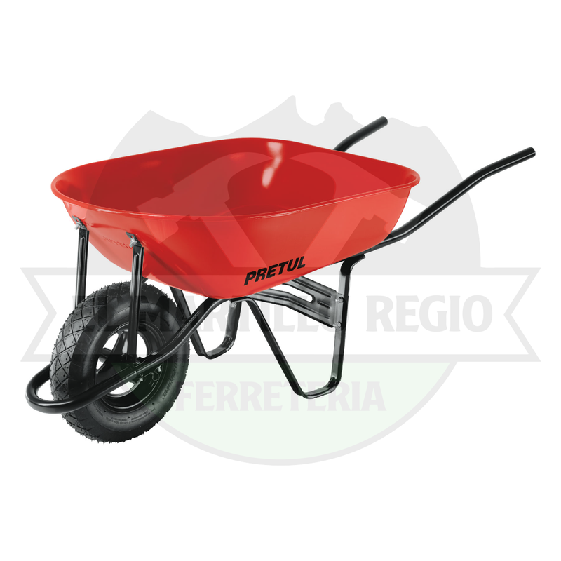 **CARRETILLA 5.5 FT3 ROJA, NEUMÁTICA, BASTIDOR TUBULAR