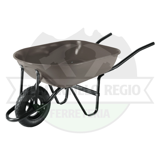 **CARRETILLA 5.5 FT3, GRIS, NEUMÁTICA, BASTIDOR TUBULAR