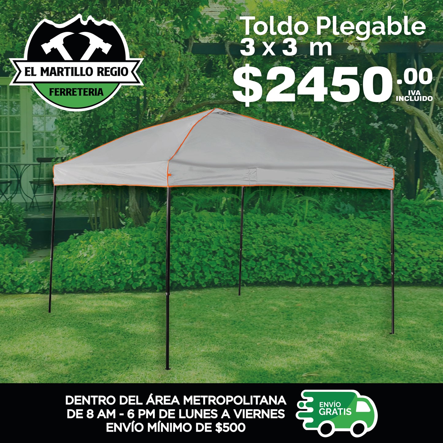 TOLDO PLEGABLE 3 X 3 M